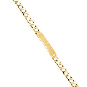 14KY Nugget Cuban Link Frame ID Bracelet