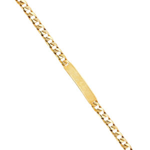 14KY Nugget Cuban Link Frame ID Bracelet