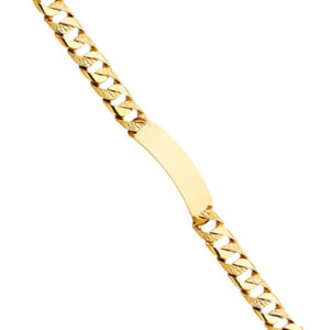 14KY Nugget Cuban Link ID Bracelet