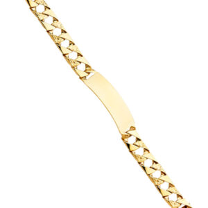 14KY Nugget Cuban Link ID Bracelet