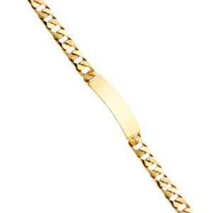 14KY Nugget Cuban Link ID Bracelet