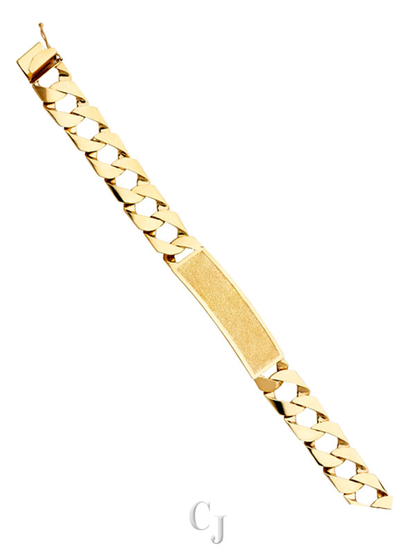 14KY Cuban Link Frame ID Bracelet