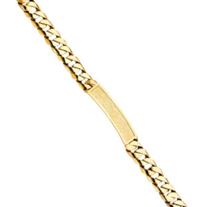 14KY Cuban Link Frame ID Bracelet
