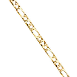 14KY Nugget Figaro Link Bracelet