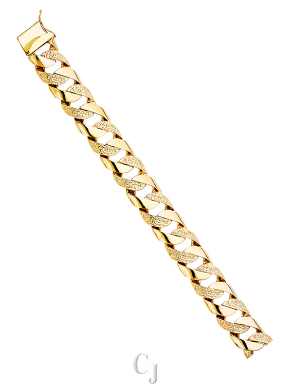14KY Nugget Cuban Link Bracelet