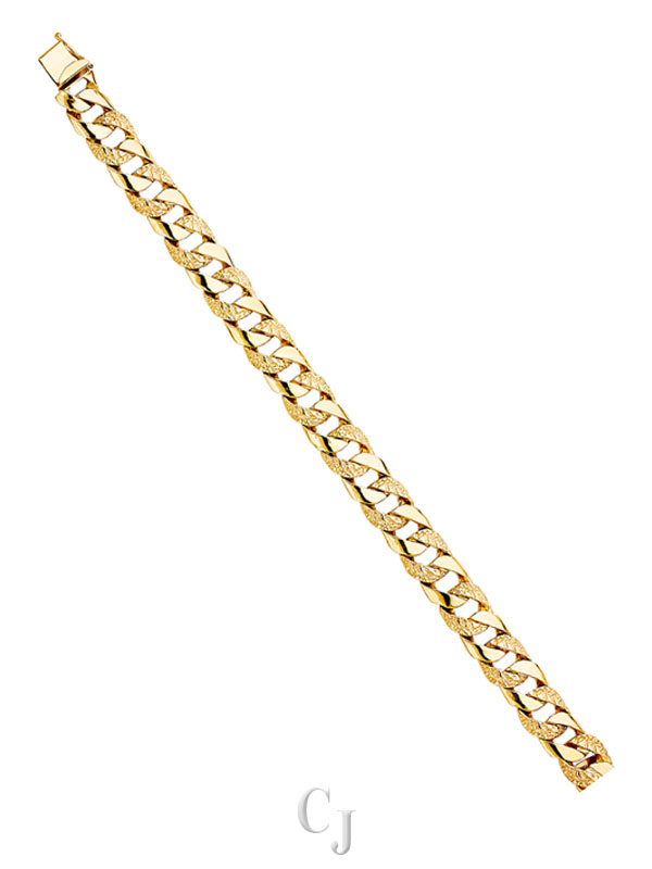 14KY Nugget Cuban Link Bracelet
