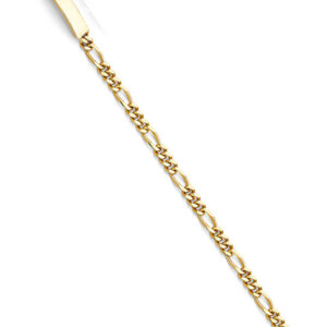 14KY Figaro Link MIL ID Bracelet