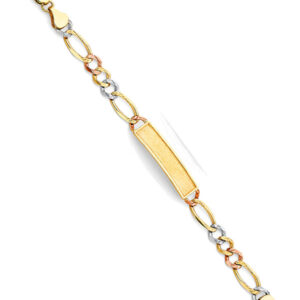 14K 3C Figaro F Baby ID Bracelet