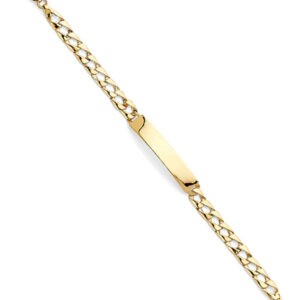 14KY Light Figaro Link Baby ID Bracelet