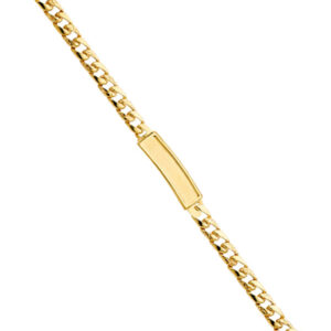 14KY Stamp Nugget Cuban Link F Baby ID Bracelet