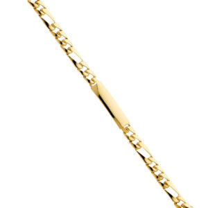 14KY Stamp Figaro Link Baby ID Bracelet