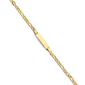 14KY Hollow Figaro Baby ID Bracelet