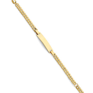 14KY Hollow Cuban Baby ID Bracelet