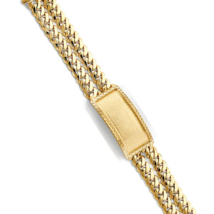 14KY 2Line Cuban Frame ID Bracelet