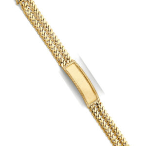 14KY 2Line Cuban Frame ID Bracelet