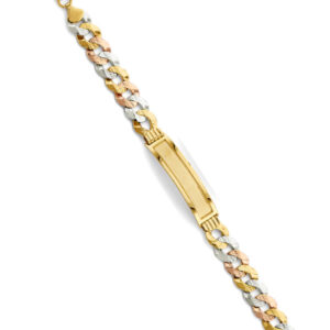 14K 3C Nugget Cuban Frame ID Bracelet