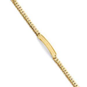 14KY Miami Cuban Link Frame ID Bracelet