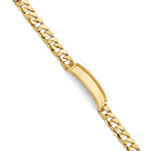 14KY Nugget Cuban Frame ID Bracelet