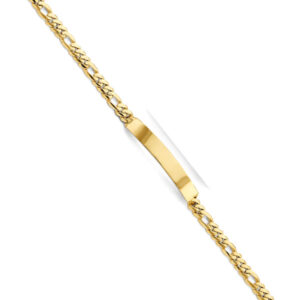 14KY Figaro Link ID Bracelet