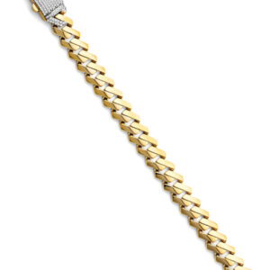 14KY Fancy Hollow Monaco Bracelet with CZ Lock