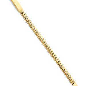 14KY Miami Cuban Link Mil ID Bracelet