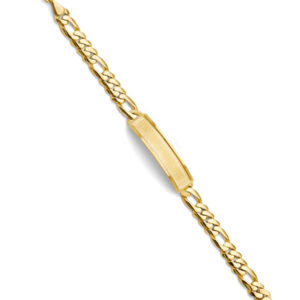 14KY Figaro Frame Junior ID Bracelet