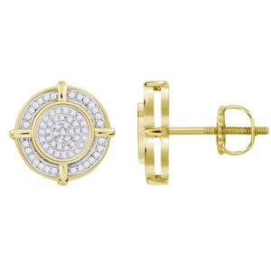 LADIES STUD EARRINGS 0.33CT ROUND DIAMOND 10K YELLOW GOLD