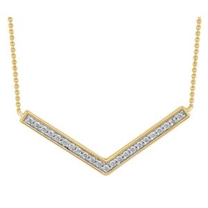 LADIES NECKLACE 0.15CT ROUND DIAMOND 10K YELLOW GOLD