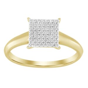LADIES RING 0.10CT ROUND DIAMOND 10K YELLOW GOLD
