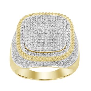 MEN'S RING 1.00CT ROUND DIAMOND 10K YELLOW GOLD