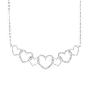 LADIES NECKLACE 0.25CT ROUND DIAMOND 10K WHITE GOLD