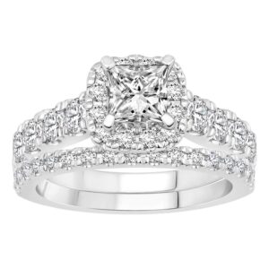 LADIES BRIDAL SET 2.30CT ROUND DIAMOND 14K WHITE GOLD (SI QUALITY) (CENTER STONE 0.75CT ROUND DIAMOND)
