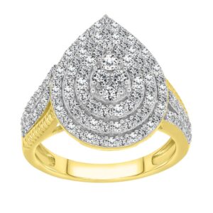 LADIES RING 1.00CT ROUND DIAMOND 10K YELLOW GOLD