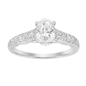 LADIES RING 0.33CT ROUND DIAMOND 14K WHITE GOLD