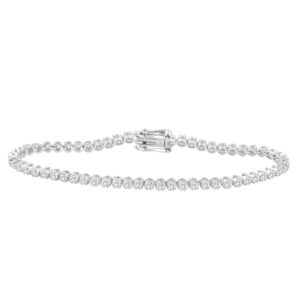 LADIES BRACELET 1.50CT ROUND DIAMOND 14K WHITE GOLD