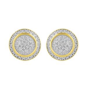 MEN'S STUD EARRINGS 0.25CT ROUND DIAMOND 10K YELLOW GOLD
