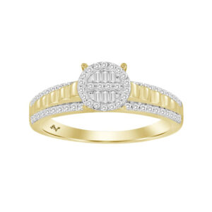 LADIES RING 0.25CT ROUND DIAMOND 10K YELLOW GOLD