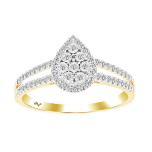 LADIES RING 0.25CT ROUND DIAMOND 10K YELLOW GOLD