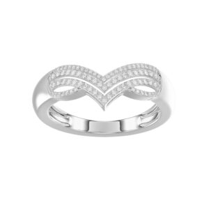 LADIES WRAP RING 0.20CT ROUND DIAMOND 14K WHITE GOLD