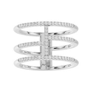 LADIES RING 0.25CT ROUND DIAMOND 14K WHITE GOLD
