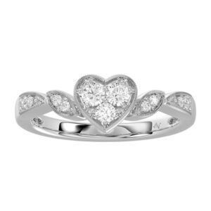 LADIES RING 0.25CT ROUND DIAMOND 14K WHITE GOLD