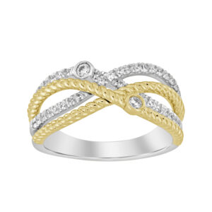 LADIES RING 0.33CT ROUND DIAMOND 14K WHITE/YELLOW GOLD