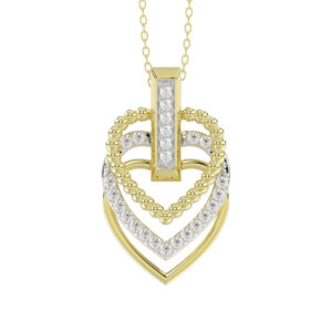 LADIES RING 0.25CT ROUND/BAGUETTE DIAMOND 14K YELLOW GOLD