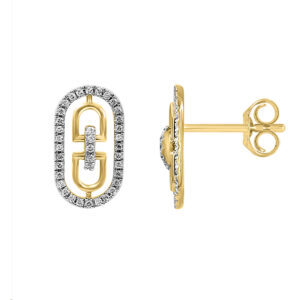 LADIES PENDANT WITH CHAIN 0.25CT ROUND/EMERALD PRINCESS DIAMOND 14K YELLOW GOLD (EMERALD PRINCESS DIAMOND-0.10CT)