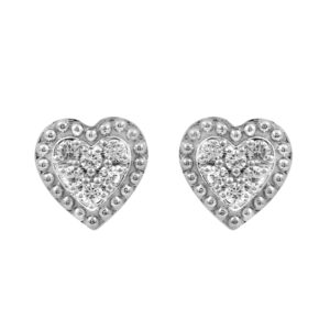 LADIES EARRINGS 0.20CT ROUND DIAMOND 14K WHITE GOLD