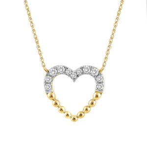 LADIES NECKLACE 0.12CT ROUND DIAMOND 10K YELLOW GOLD