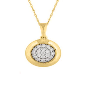 LADIES PENDANT WITH CHAIN 0.25CT ROUND DIAMOND 10K YELLOW GOLD