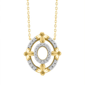 LADIES NECKLACE 0.16CT ROUND DIAMOND 10K YELLOW GOLD