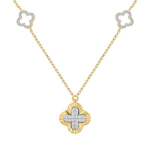 LADIES NECKLACE 0.25CT ROUND DIAMOND 10K YELLOW GOLD
