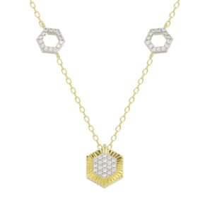 LADIES NECKLACE 0.25CT ROUND DIAMOND 10K YELLOW GOLD